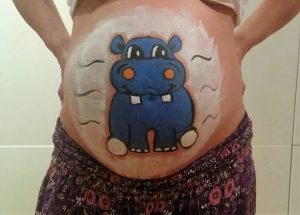 Hipopótamo. Belly Paint.