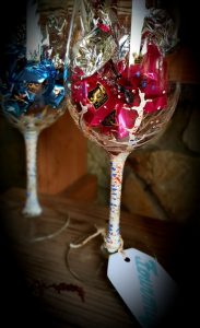 Copas de cristal pintadas a mano (Modelo: Abedul 2017)